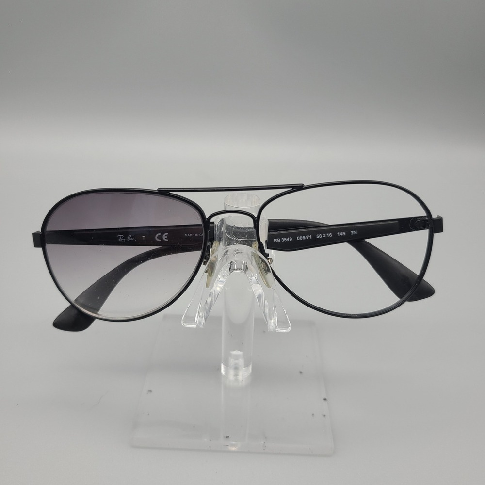 Ray-Ban RB 3549 006/71 Matte Black Aviator Sunglasses 58-16 145 Parts Repair